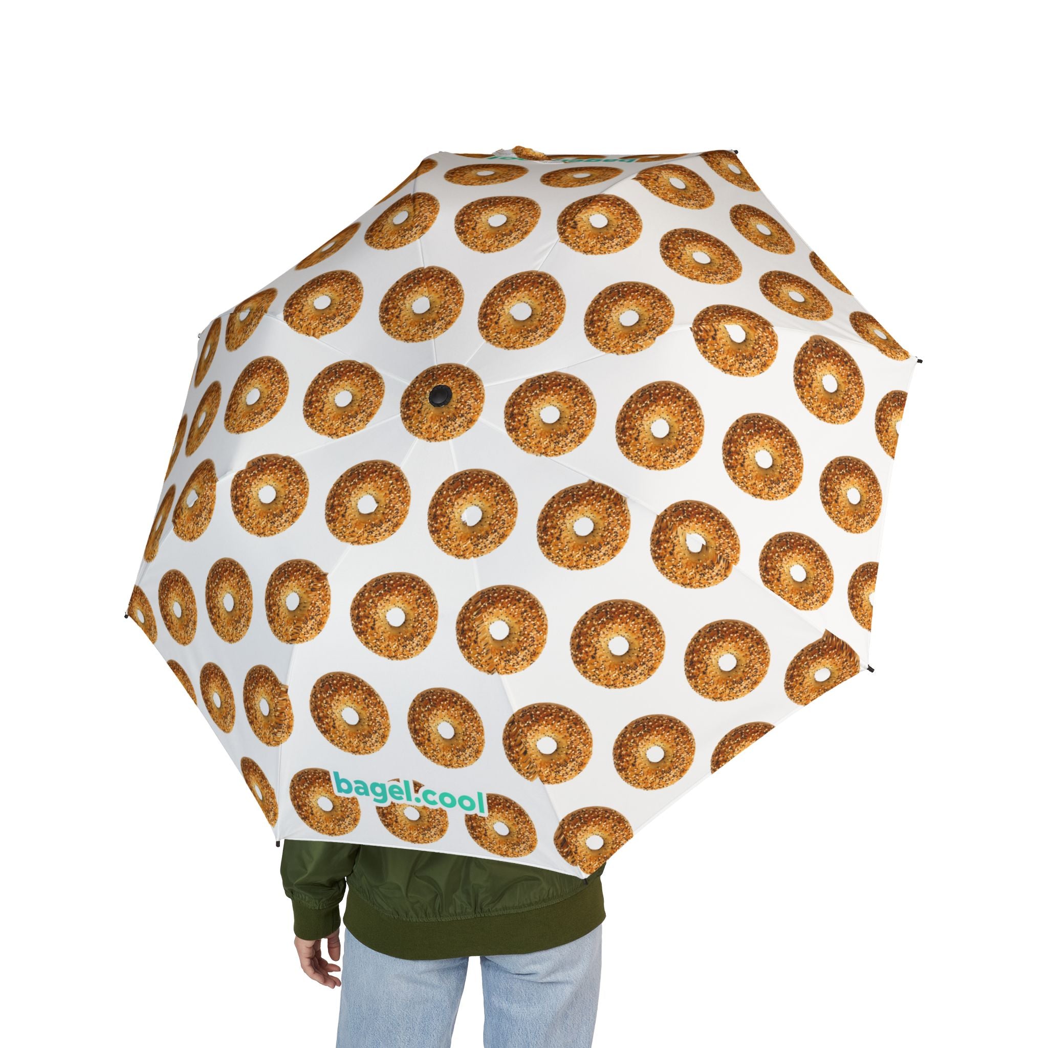 Bagel Pattern Semi-Automatic Foldable Umbrella