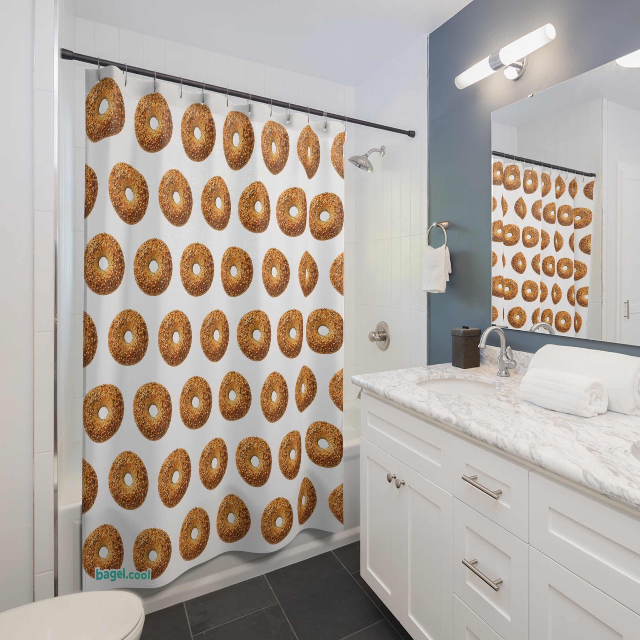 Bagel Pattern Shower Curtain