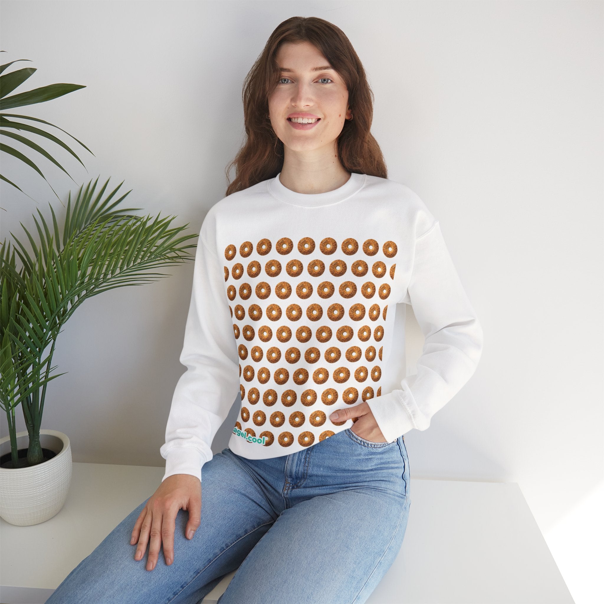 White Bagel Themed Sweatshirt