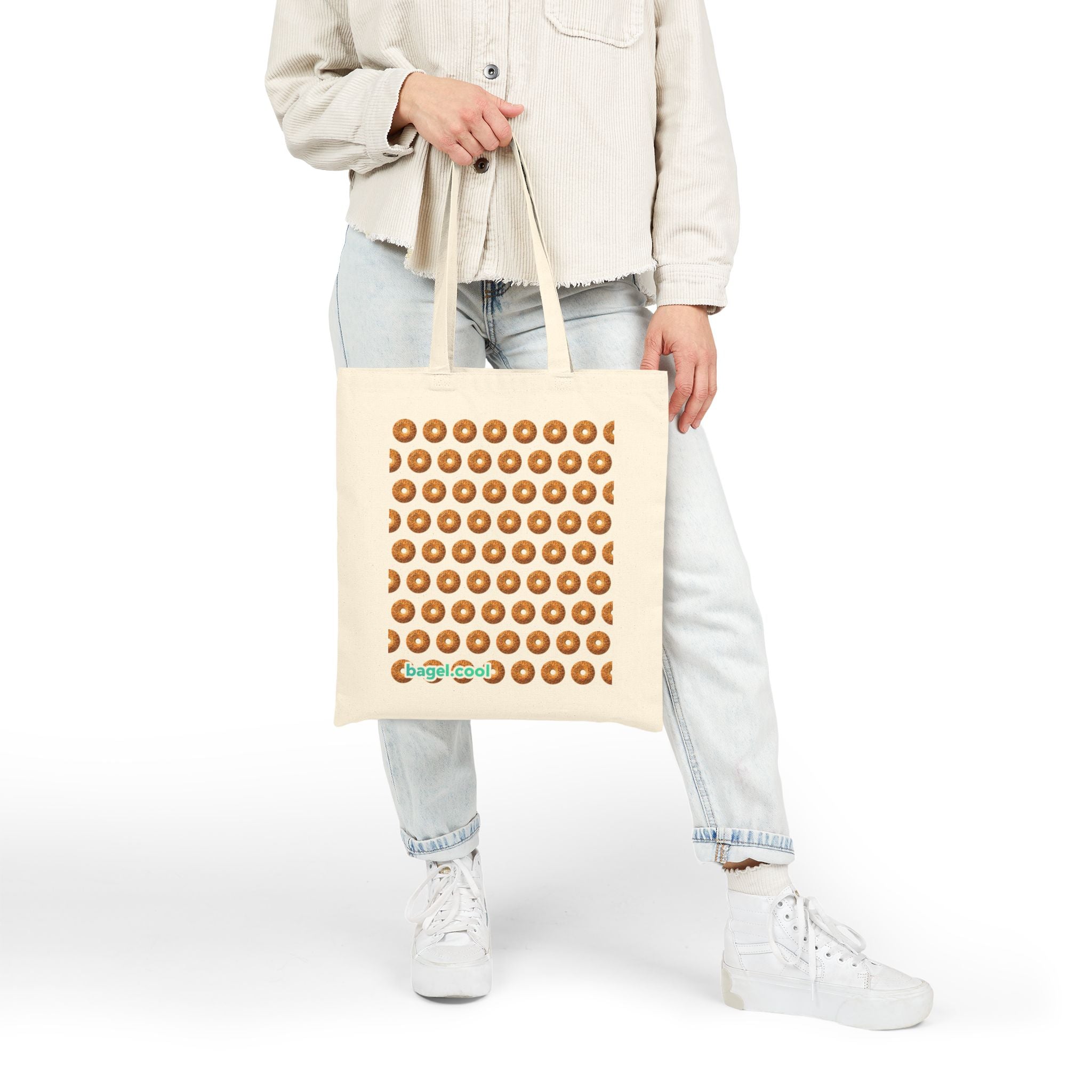 Bagel Pattern Cotton Canvas Tote Bag