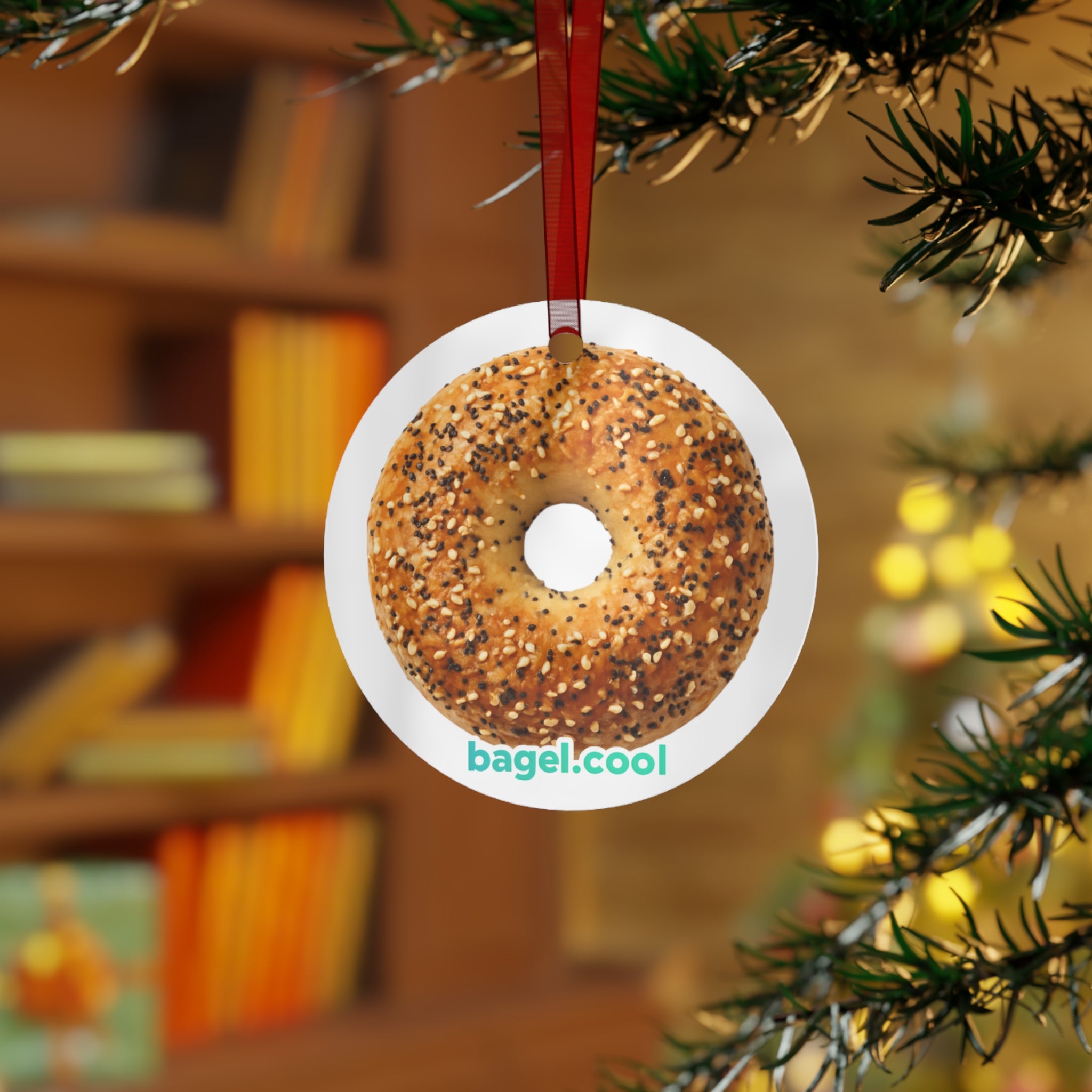 Bagel Icon Metal Ornament