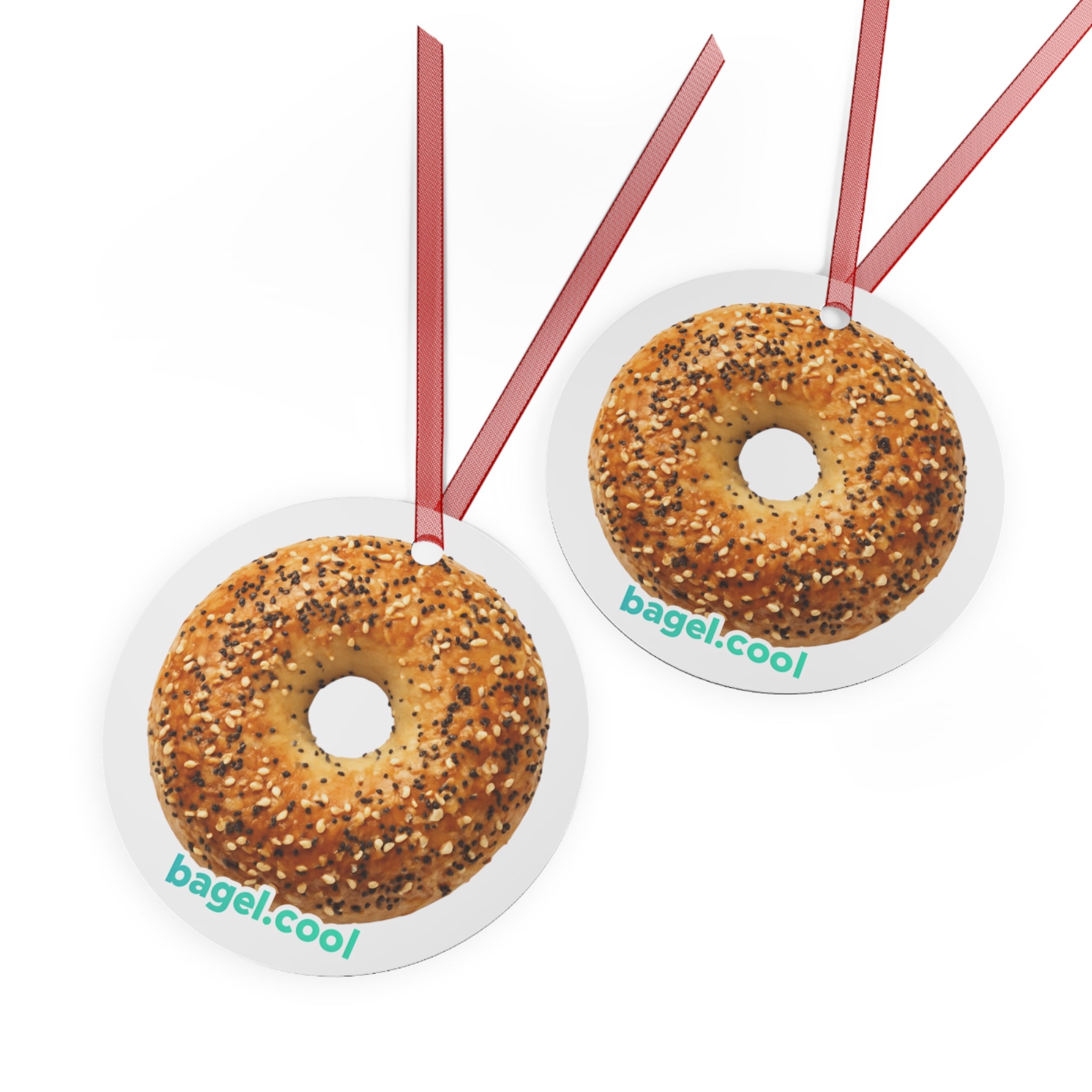 Bagel Icon Metal Ornament