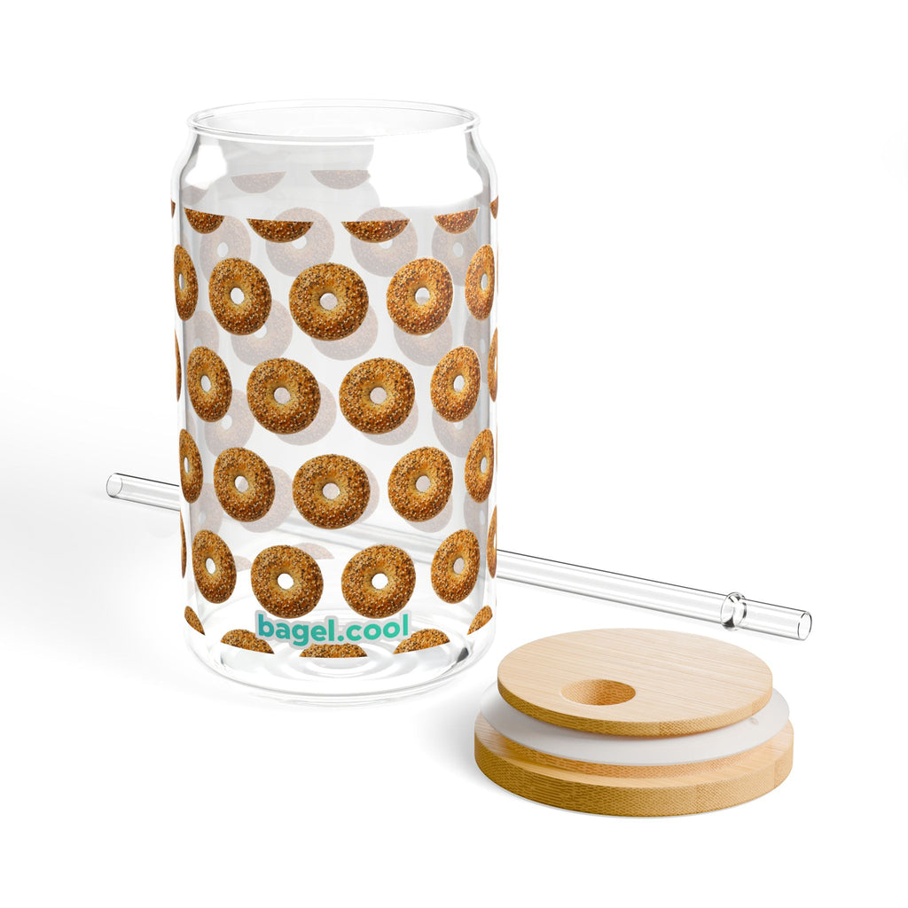Bagel Pattern Sipper Glass (16oz)