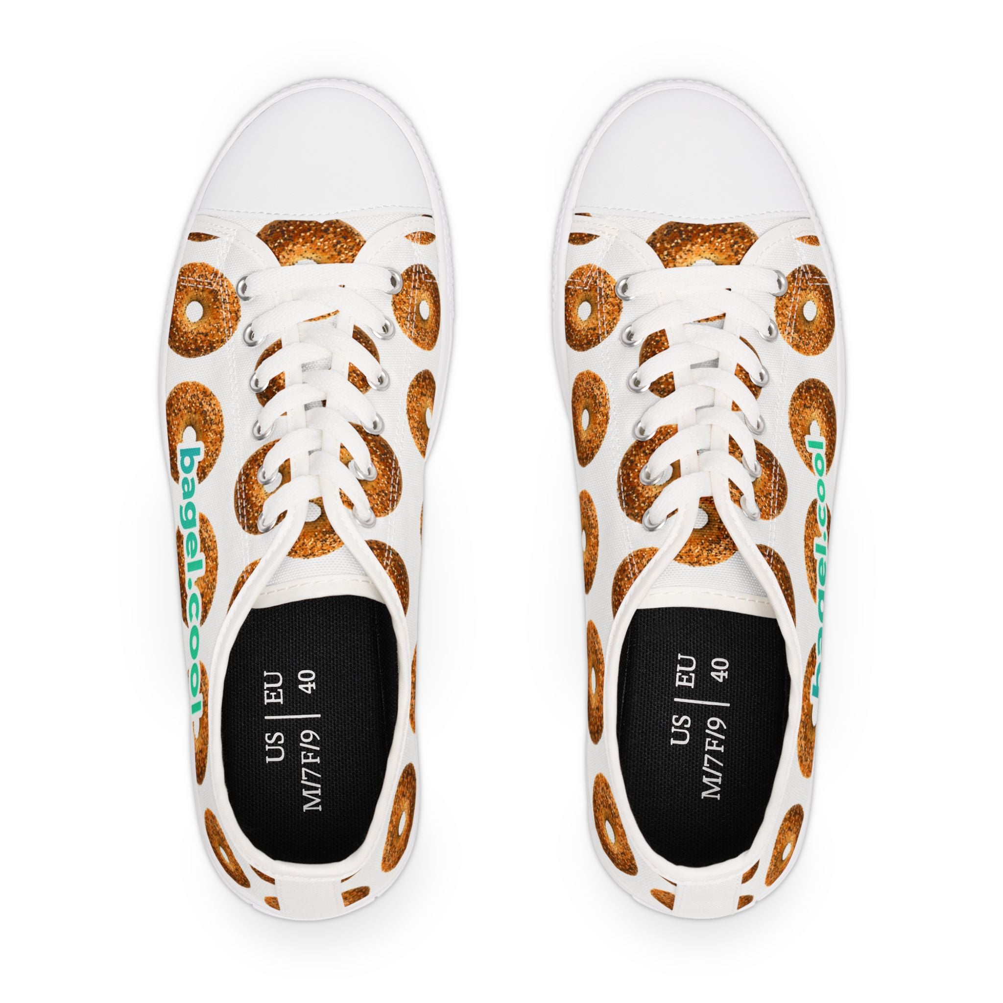 Bagel Pattern Women's Low Top Sneakers